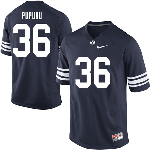 Men #36 Kade Pupunu BYU Cougars College Football Jerseys Sale-Navy